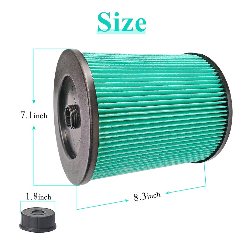 Ximoon Shop Vac Filters 17912 Filter Replacement for Craft'sman 9-17912 Wet/Dry Vacuum Filter, Fit 5 6 8 9 12 14 16 and 32 Gal Vacs - Image 2